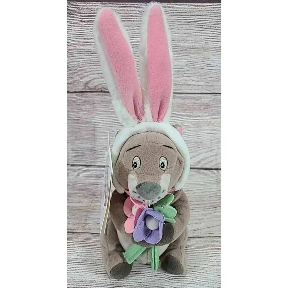 Vintage Disney Store Plush Easter Bunny Gopher Stuffed Animal Beanie 7" New